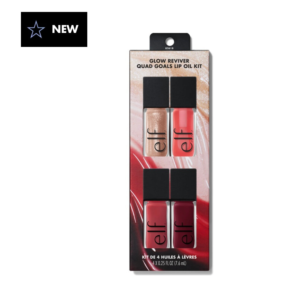 Glow Reviver Quad Goals Lip Oil Kit ELF