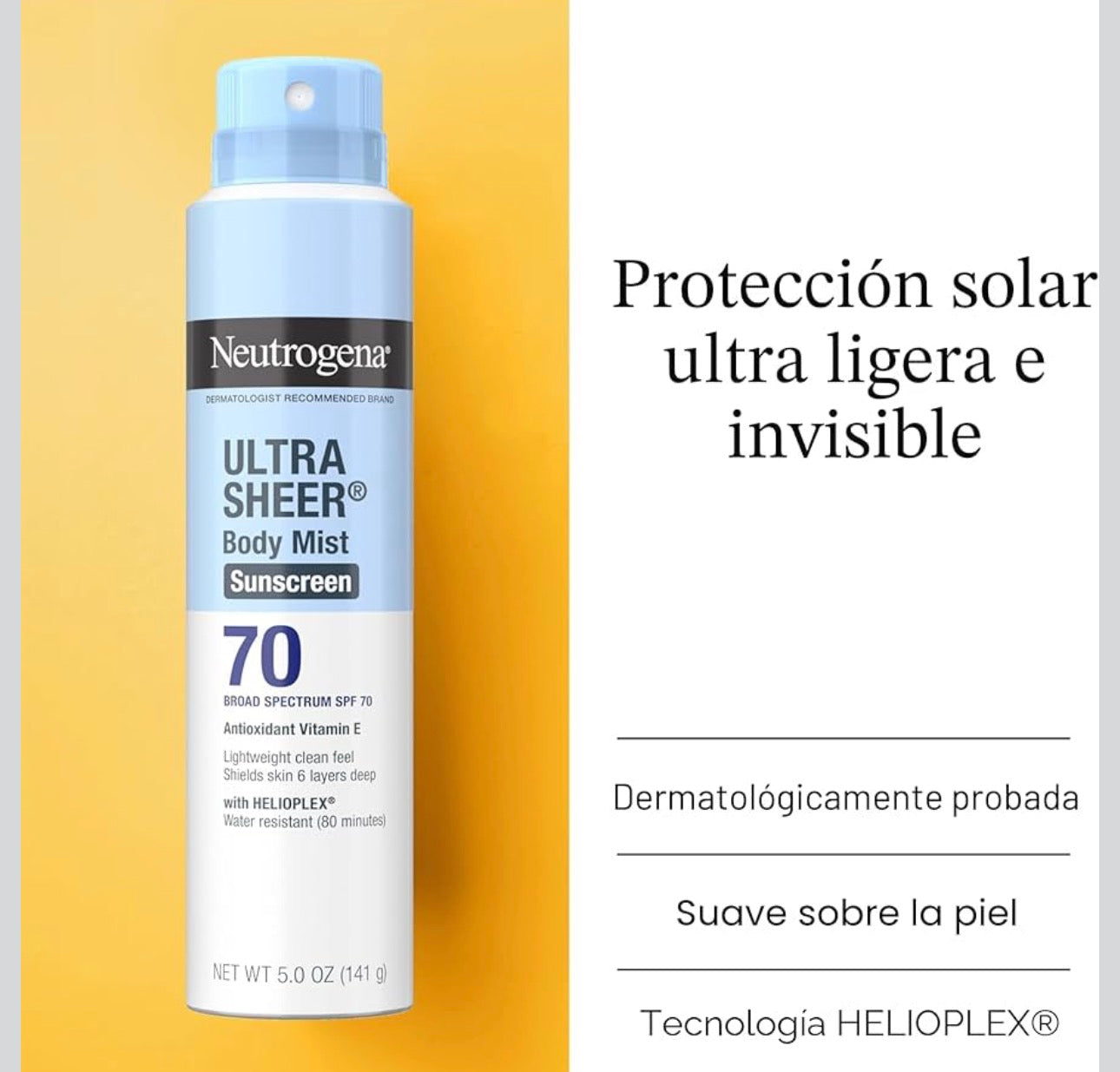 Ultra Sheer Body Mist SPF70☀️ Neutrogena